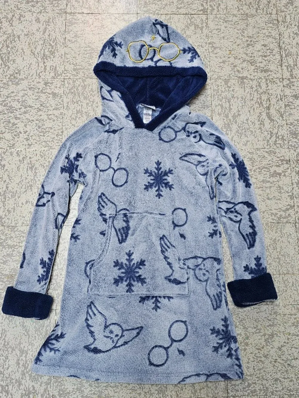 Wizarding World of Harry Potter Womens One Piece Pajama Plush Top Hoodie Size S